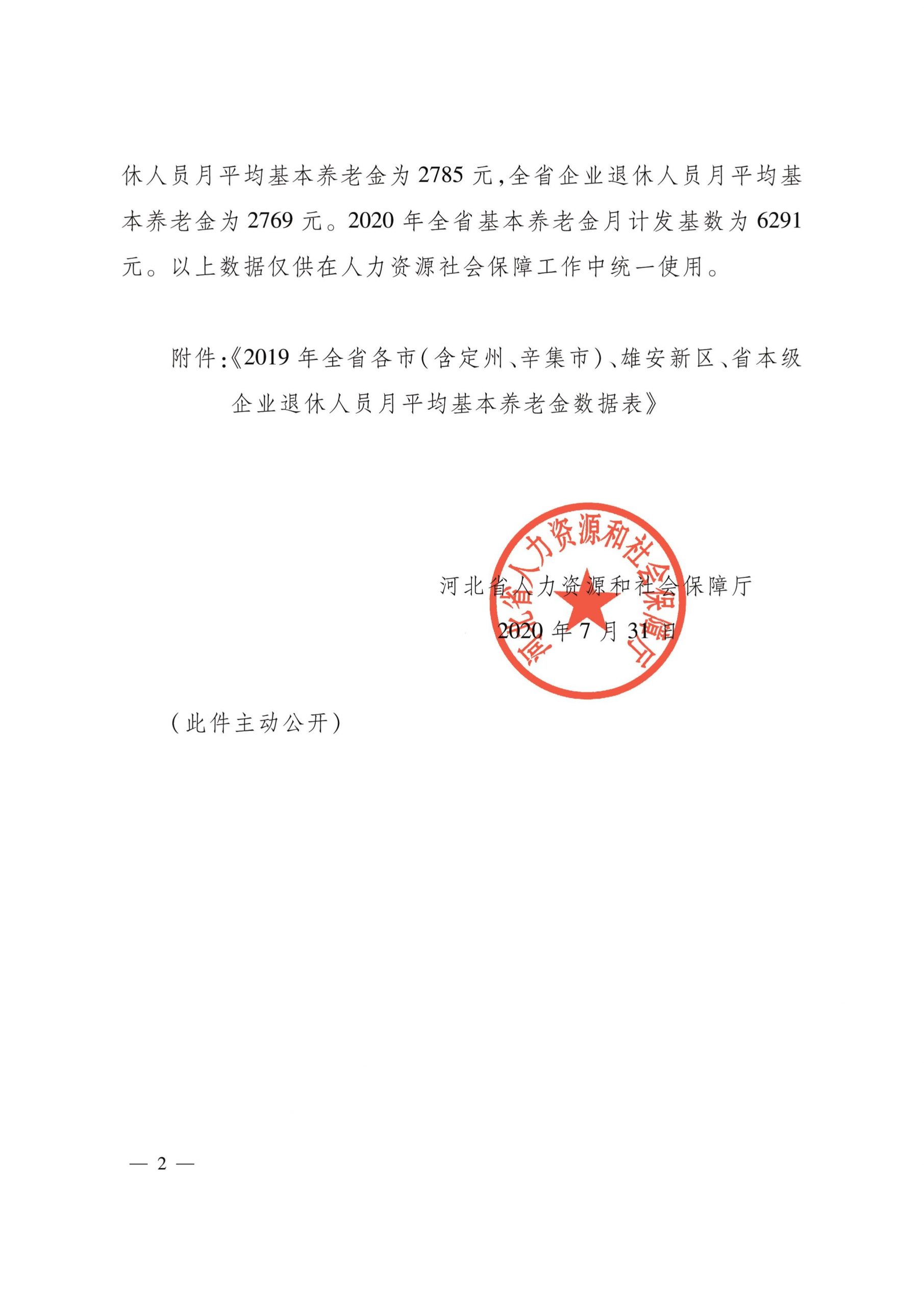 河北省关于公布2019年全省全口径城镇单位就业人员年平均工资